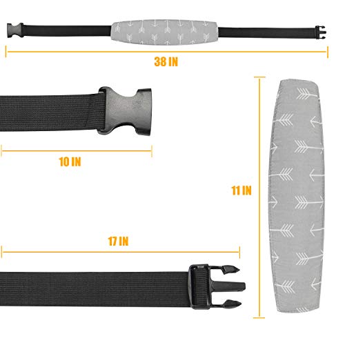 Image of Baby Carseat Head Support,Car seat Straps Pillow Support Ban,Stroller Neck Relief Strap Headrest,Slumber Sling Sleep Positioner for Toddler Infants Child Children Kids(Gery)