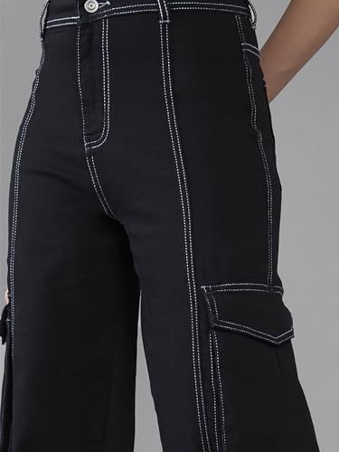 Image of Dolce Crudo Women's Wide Leg High-Rise Clean-Look Jean's