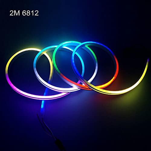 Boarda LED Neon Light,5V IC6812 2M Full Color Neno Magic RGB Flexible Waterproof Silicone LED Neon Light Strip,for Home DIY Holiday Festival/Outdoor Indoor Decoration (5V2M) (5VIC68122M)