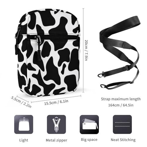 Personalized Small Crossbody Bag Water Resistant Messenger Bags Mini Cow Spot Printing SlingBag For Men Women2