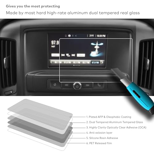 INNOSURE Tempered Glass Screen Protector for Chevy Silverado 1500(2021-2026), Silverado 2500 3500 HD(2018-2026) 7-Inch Touchscreen (HD Clear)