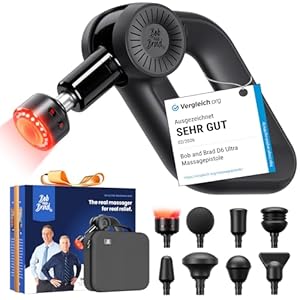 Bob and Brad D6 Ultra Massagepistole mit Infrarot-Heizmassagekopf, 16 mm Amplitude Muskel Massage Gun, Elektrische Handmassagegerät Perkussive Massage für Sportler Muskelentspannung, Geschenke