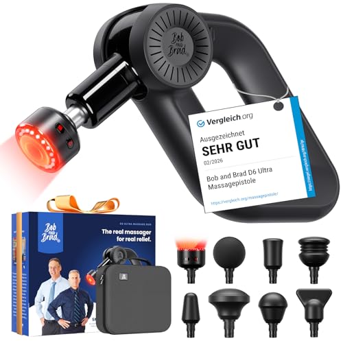 Bob and Brad D6 Ultra Massagepistole mit Infrarot-Heizmassagekopf, 16 mm Amplitude Muskel Massage Gun, Elektrische Handmassagegerät Perkussive Massag