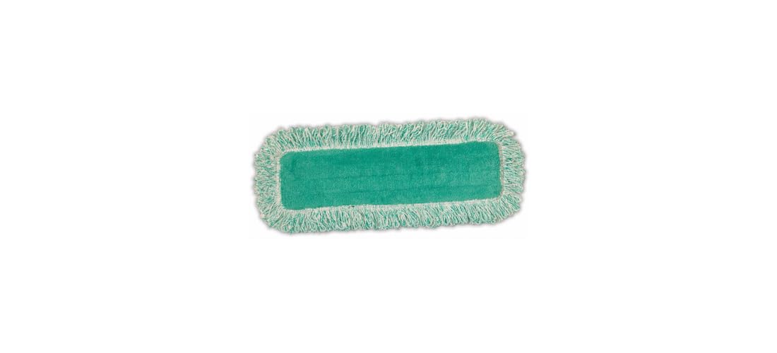 Rubbermaid Commercial Products Light Commercial Microfiber Dust Pad with Fringe, 18 inch, Green, for Janitorial/Professional Cleaners for Light-Duty Cleaning/Dusting/Sweeping