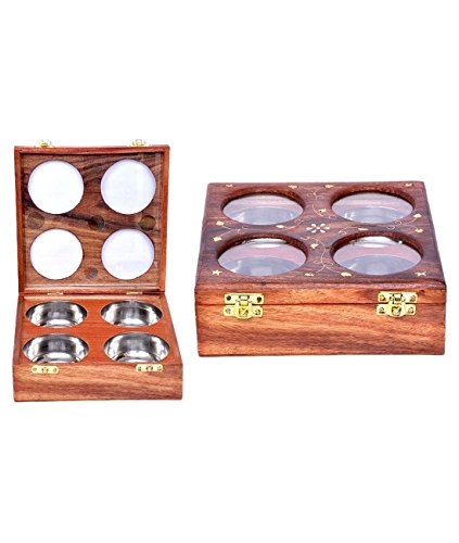 Generic Wooden Handicraft Brown Dry Fruit Four Drawer Box