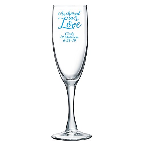 Copa de Champagne personalizada azul pack 72