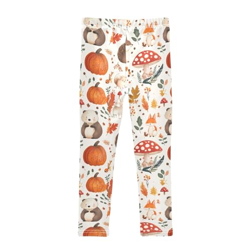 Hedgehog Mushroom R Girls Leggings Athletic Pants Tights Stretch Bottom2