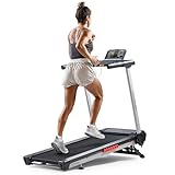 Sunny Health & Fitness Pace 500 Smart Wi-Fi Treadmill with 12-Level Auto Incline, 18' Running Belt, Quiet Brushless Motor, Digital Display, Bluetooth & SunnyFit App – SF-T724081