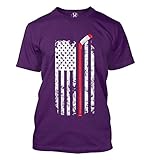 Mens Red Hockey Stick American Flag American Flag T-shirt