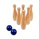 Les Zamibois PLANÈTE Bois - Kegelspiel - FSC - 048060Z - 2 bis 6 Spieler - Beige - Holz - Kinderspiel - Gesellschaftsspiel - Geschicklichkeitsspiel - Outdoor-Spiel - 21 cm x 18 cm - Ab 5 Jahren