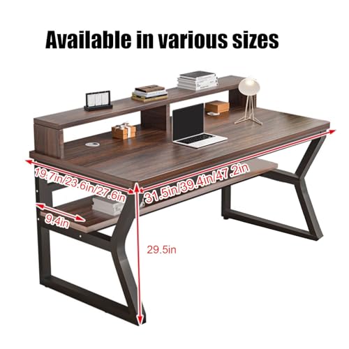 Bureau d'écriture marron compact pour ranger et travailler sans encombre - 3