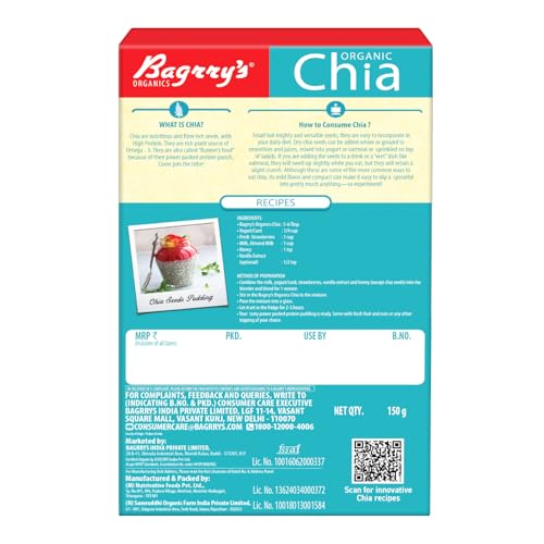 Image of Bagrry's Organic Chia, 150gm Box