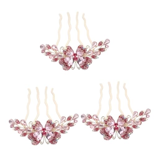 Épingle à cheveux rose VICASKY lot de 3 pièces pour coiffure de mariage