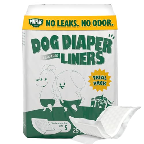 Image of Dog Diaper Liners Trial Pack, Absorbent Inserts, 25ct, Small | Try Before Full Pack