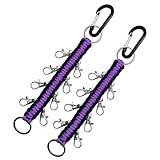 Lovecheer 2PCS Cheer Bows Holders, Paracord Handmade Cheer Bow Hanger for Cheerleading Sports Teen Girls High School, Black and Purple
