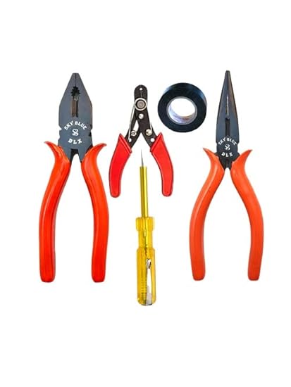 Sky Blue Multipurpose Prosfessional Home & Office, Shop Wire cutting Used Hand Tools Plier Kit ( 5 Piece ) SBE-140