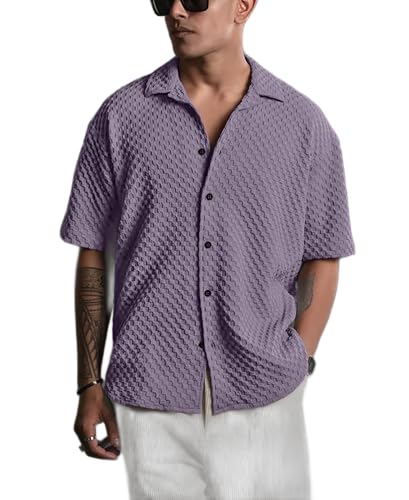 Image of NexaFlair Casual Shirt for Men|| Shirt for Men|| Men Stylish Shirt||Button Down Shirts Half Sleeve Bubble Fashion Textured Shirt