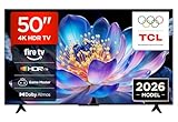 TCL 50V6D 50 Zoll, 4K UHD, Smart TV, Fire TV, HDR10+, Dolby Atmos, DTS:X, Game Master, Motion Clarity, AirPlay 2, Kompatibel mit Alexa