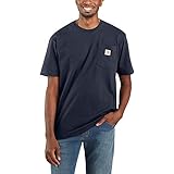 Carhartt Men's Workwear Pocket Short Sleeve T-Shirt Original Fit K87,Navy,Medium