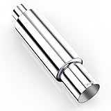 MZS Exhaust Muffler, Stainless Steel Exhaust Tip 18.5' Length 2.5' Inlet 4' Outlet Universal for Car Sedan SUV Truck Vehicles