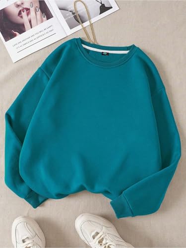 Image of SXV STYLE Solid Plain Unisex Cotton Oversized Baggy Sweatshirt