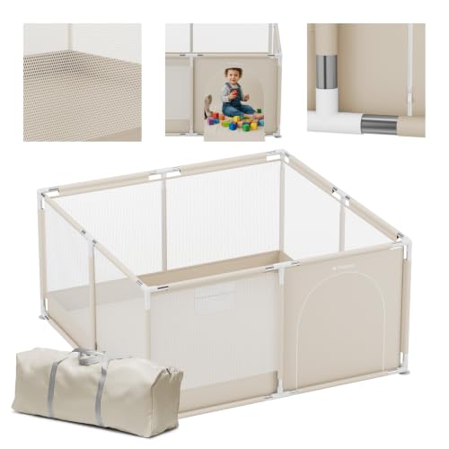 Tulano Cozy 20 Laufstall Baby 130x130 cm mit Boden – Spielgitter für Babys