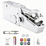 ROMINVIC Nähmaschine,Handnähmaschine,Tragbare Mini Elektrische Nähmaschine mit Nähzubehör, für Anfänger, Einfach Bedienbar für Leder, Stoffe, Kleidung & Heimtextilien (Weiße)