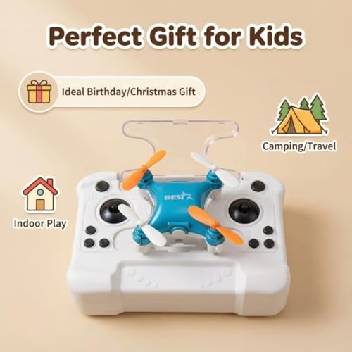 Image of Mini Drone for Kids, Indoor Portable Nano Quadcopter with Altitude Hold, LED Lights, 3D Flips, Easy to Fly Toy Gift for Boys Girls (blue-No camera)