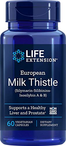 Life Extension European Milk Thistle (Silymarin-Silibinins-Isosilybin A & B), 750 mg, 60 Vegetarian Capsules