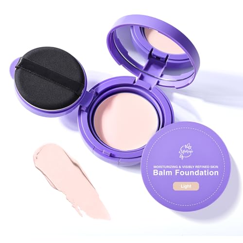 Bounce Balm Foundation | Age-Defying Hydrating Foundation with Powder Puff for Mature Skin, Buildable Coverage, Blurs Fine Lines & Smooths Texture, Long-Lasting Satin Finish (Light)
