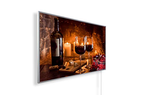 Infrarotheizung mit Bild – Bildmotiv – TÜV SÜD - 600 Watt Bildheizung - Weißer Rahmen (170....