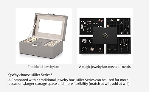 Jewelry Tray, Stackable Jewelry Organizer For Drawer Dresser Closet Showcase, Necklace Earrings Ring Bracelet Trays For Women Girl, Large Jewelry Storage Box For Christmas Birthday Gift(5 In 1 Black) #TOP5