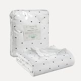 LANE LINEN Warm Blankets for Winters Queen Size - Lightweight Winter Blanket with Rayon Derived from Eucalyptus - Soft, Cool & Breathable - Cold Bed Blanket for Winter - 88'x90',Black Polka Dot