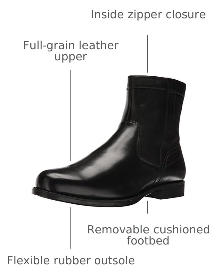Image of Florsheim Men's Midtown Plain Toe Zip Boot | Office Boots