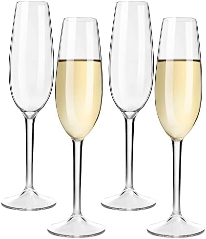 COOKY.D Large Tritan-Plastic Red Bordeaux Wine Glasses 15oz, Unbreakable Long Stemmed Glassware for Party, Birthday, Dishwasher Safe, Dishwasher Safe, BPA Free, Set of 6