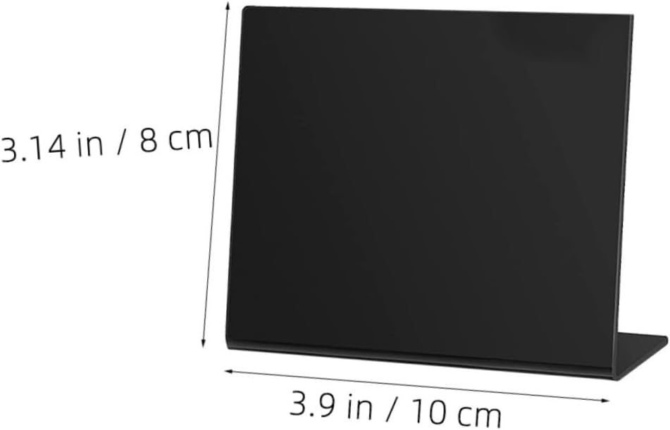 Acrylic Chalkboard Sign 12pcs Mini Desktop Message Blackboard Pen Set, Black Acrylic Memo Boards for Wedding Party Table Decoration and Home Counter Display