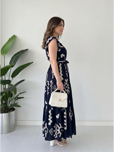 Image of Modestouze Attires Dress for Women Western Maxi Style, Indo Western Dresses, One Piece Long Gown, A Line Flared Pattern, Ethnic Look Outfit for Women