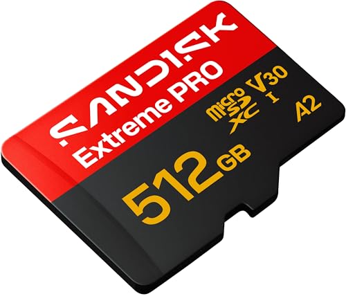 Image of SANDISK 512GB Extreme PRO microSDXC UHS-I Card, 5K & 4K UHD Video, 240MB /s Read, 170MB /s Write, A2, U3, V30, High-Speed for Android, Action Camera & Gaming