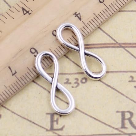 Abalorios de plata infinito que no se doblan con aleación resistente de 8 x 23 mm 3