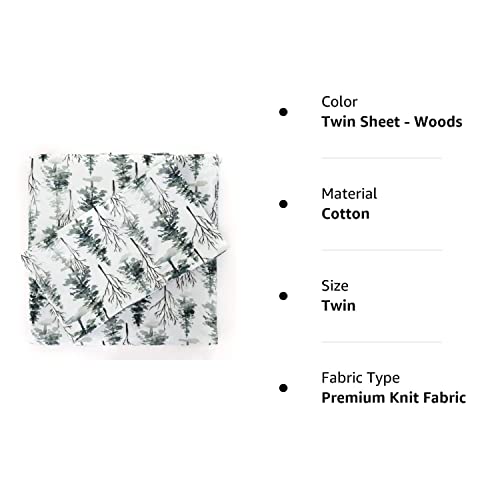 Pobi Baby - Premium Twin Fitted Sheet, Flat Sheet With Pillow Case - Ultra-Soft Cotton Blend, Stylish Woodland Pattern, Deep Pockets - Twins Sheets - 3 Pc (Woods) #TOP6