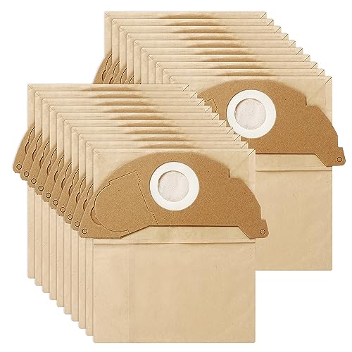20 Pièces Sac aspirateur pour WD2 MV2 WD 2.200 WD2250 A2004 A2054 A2099, 6.904-322.0 robot aspirateur，Sac Aspirateur karcher，humides et secs，Accessoires...