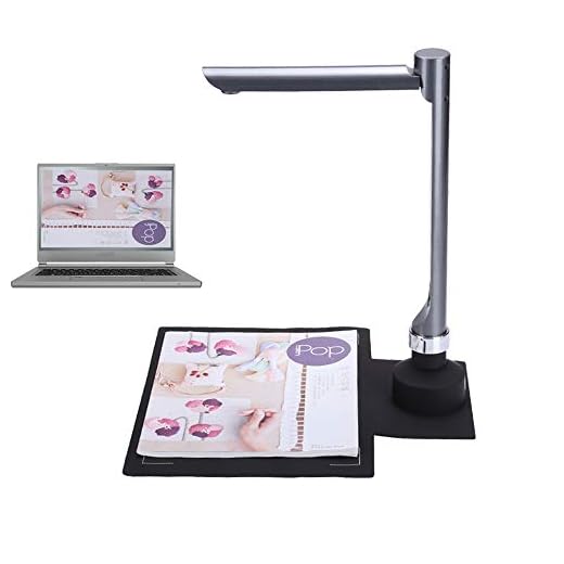 Document Camera Scanner for Classroom, Ultra HD USB doc Camera Document Reader A4 Scanning Laptop Software with LED Light Teaching for Teachers Online Teaching, Distance Learning, Books