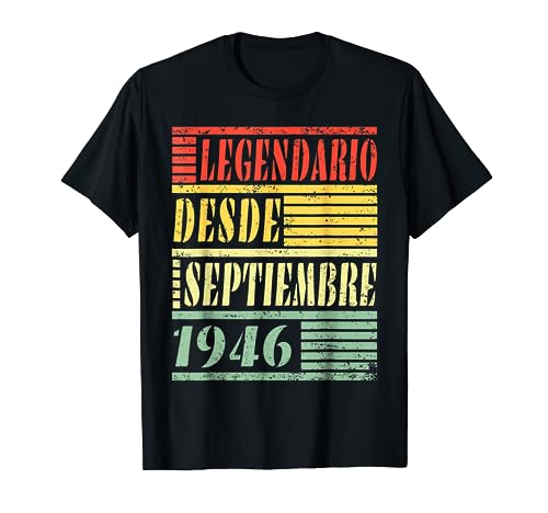 76 Años Cumpleaños Septiembre 1946 Hombre Mujer Septiembre Camiseta