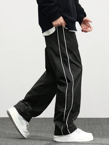 ZAFUL Men's Baggy Track Pants Y2K Streetwear Pants Drawstring Letter Pockets Casual Lounge Trousers2
