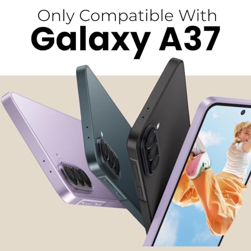 Image of RIGGEAR Shockproof Sleek Hybrid Armor Magnetic Back Cover Case Compatible with MagSafe Accessories for Samsung Galaxy A37 5G (Clear PC + Black TPU Bumper)