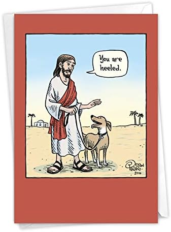 NobleWorks - Funny Get Well Soon Card with Envelope - Cartoon Humor, Feel Better Greeting - You Are Heeled C6359GWG