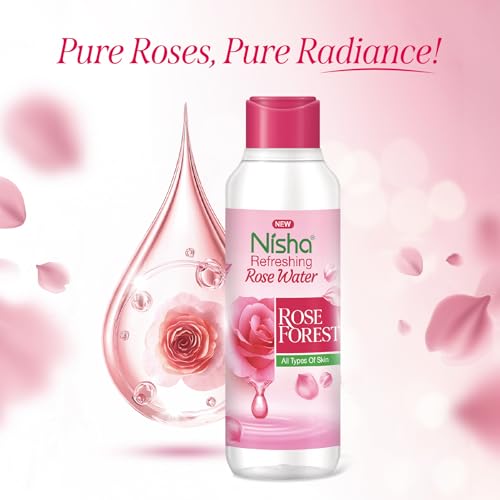 Image of Nisha Refreshing Rose Water For Face 100ml (Pack of 2) | Gulab Jal For Face | Skin Toner For Glowing and Hydrating Skin | Pore Tightening | Balances pH | Makeup Remover| All Skin Types | Face Toner For Women & Men