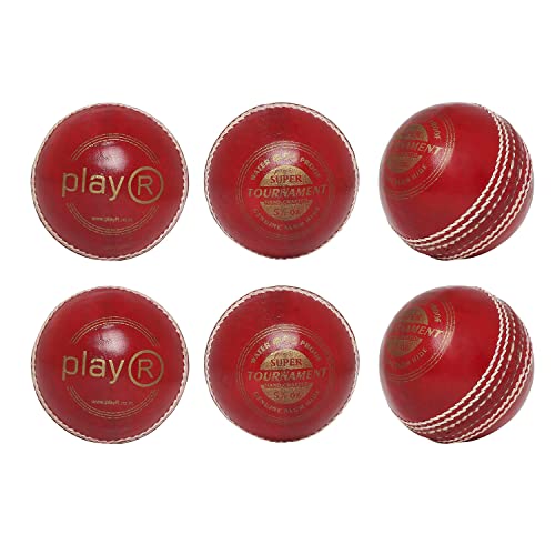 playR Super Tournament Leather Ball - Red - Pack of 6 (B0BMXHB34S) Amazon Price History, Amazon Price Tracker