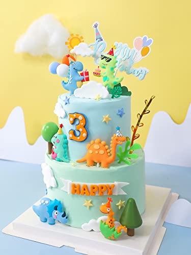 Gallarato 6 Pcs Little Dino Birthday Cake Decoration Dinosaur Cake Decoration Little Dinosaur Birthday Party Supplies Dinosaur Party Favors Three Rex Cake Decoration Three Rex Party Supplies #TOP2