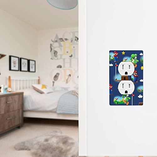Game Outlet Covers Wall Plate Cover 2-Gang Cartoon Navy Blue Animal Decorative Light Switch Cover Plates Vintage Outlet Cover For Teens Boys Girls Kids Room Novelty Gift Kitchen Accessories Bedroom #TOP4